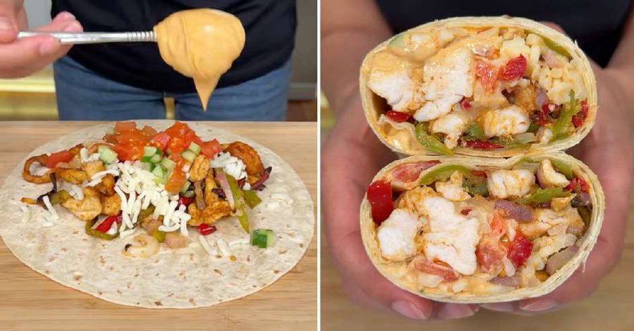 Fajita wrap uit de airfryer