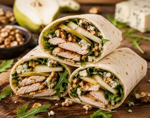 Wrap met kip, peer en gorgonzola