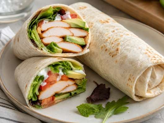 Gerookte kipwrap met avocado