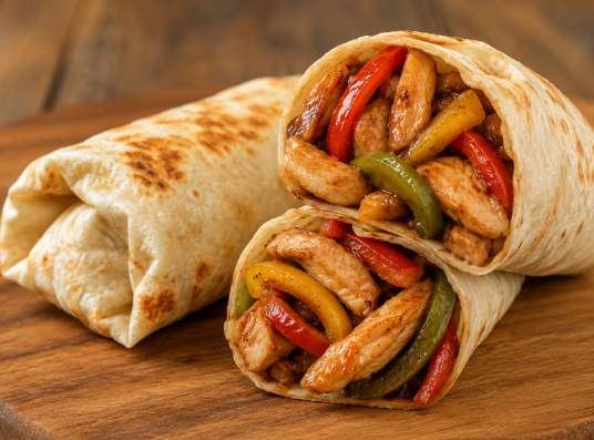 Kipburrito met teriyakisaus