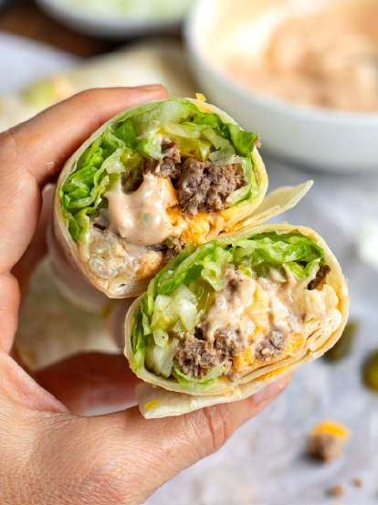 Burgerwrap met speciale saus