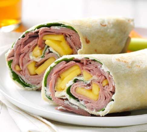 Biefstukwrap met ananas