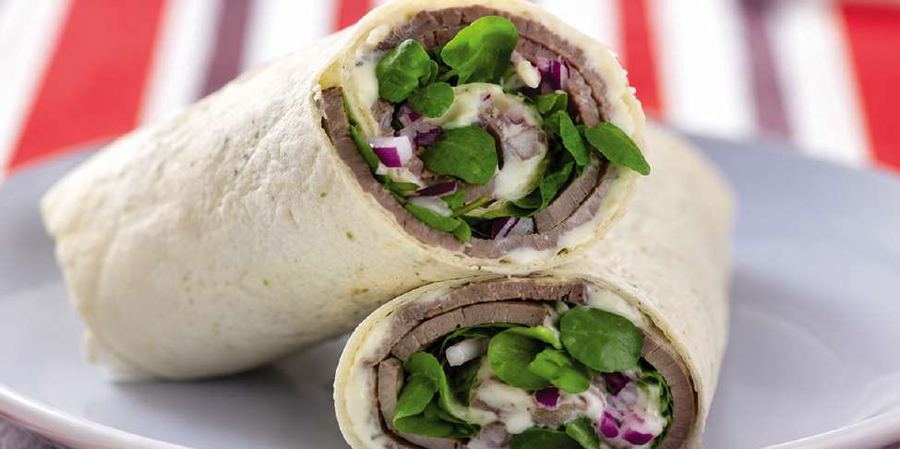 Rosbiefwrap met waterkers