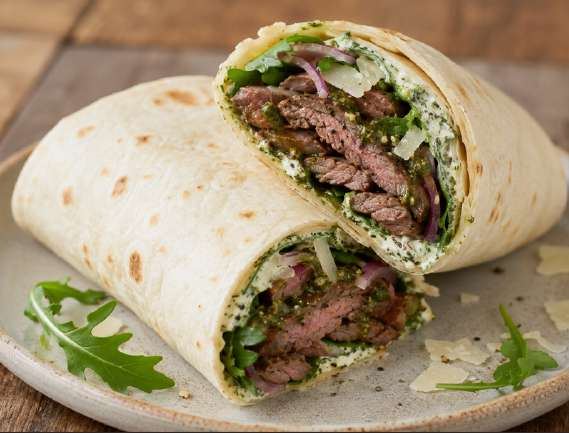 Biefstukwrap met romige chimichurri