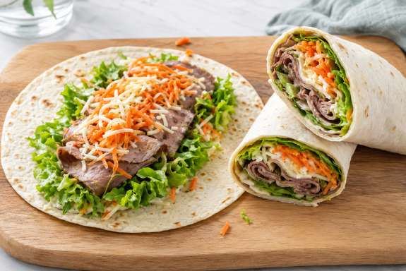 Biefstukwrap met groenten