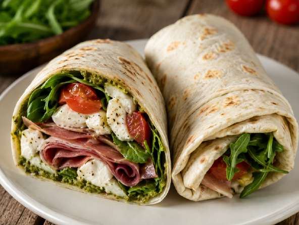 Italiaanse wrap met prosciutto en mozzarella