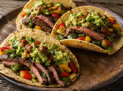 Fajita’s met biefstuk en paprika