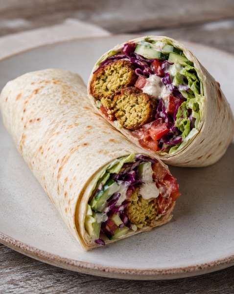 Falafelwrap met tahinsaus