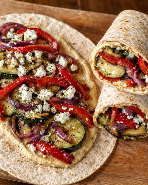 Wrap met gegrilde groenten en feta