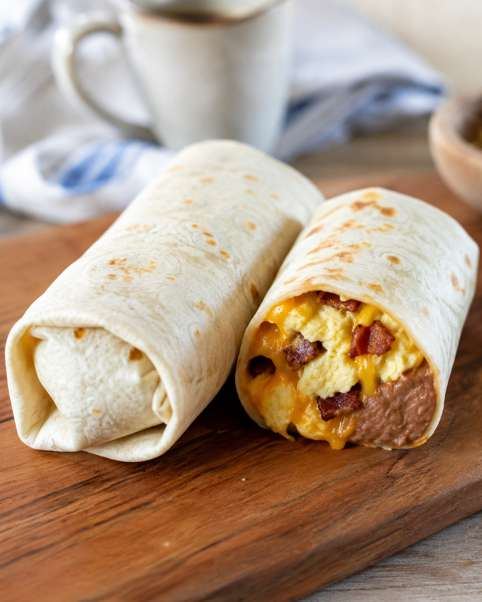Ontbijtburrito’s met spek en ei